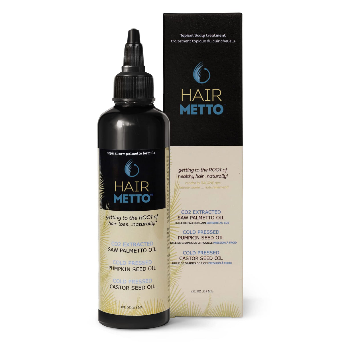 Hairmetto® Saw Palmetto & Pumpkin Seed Oil Extract For Hair Loss, 4Oz - Strengthens Roots & Soothes