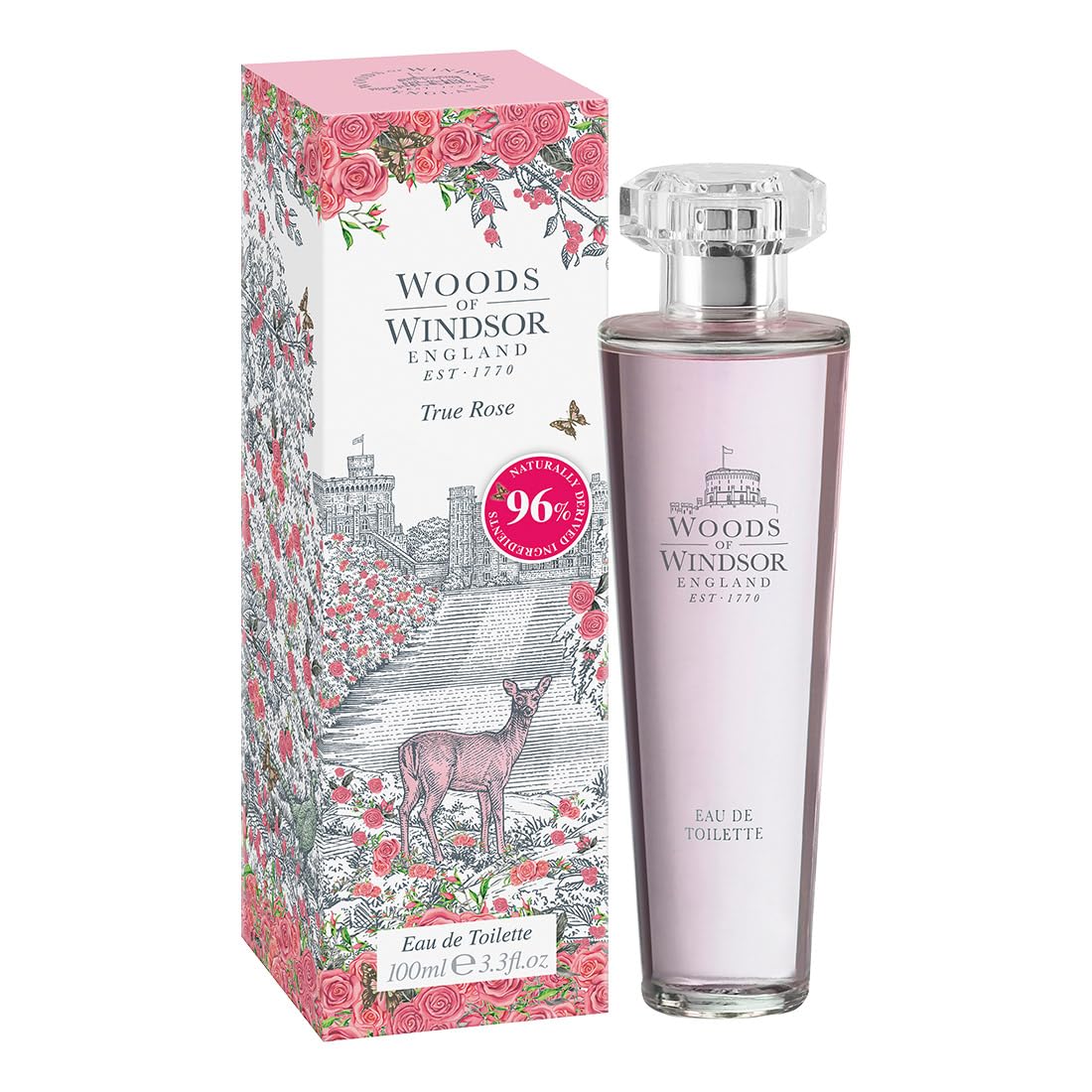 Woods Of Windsor True Rose Eau De Toilette 100Ml - Floral Women'S Perfume With Violet Leaf & Rose Otto