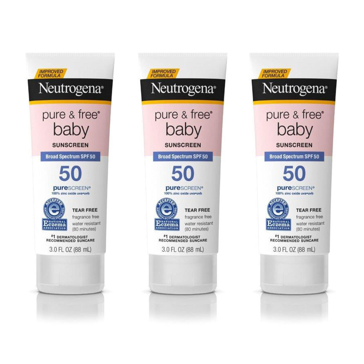 Neutrogena Baby Sunscreen Lotion Spf 50, Zinc Oxide, Water-Resistant, 3 Fl Oz (Pack Of