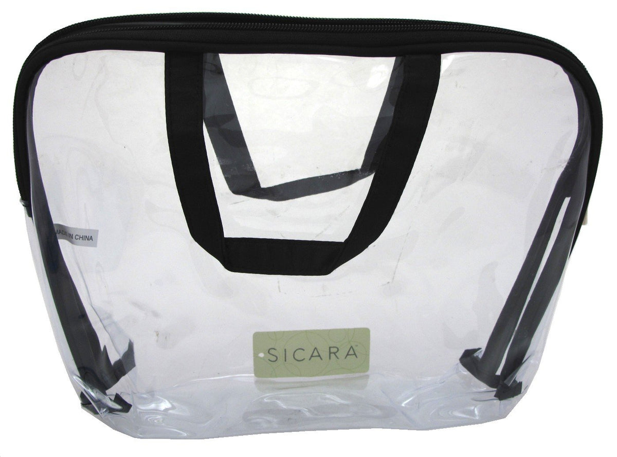 Sicara Large Clear Cosmetic Bag With Handle (9X12X2) - 2 Pack Carryall Storage Solution