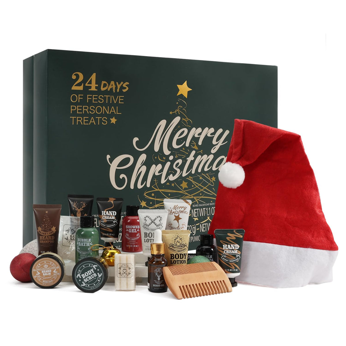 Rinse & Robust Men'S 2024 Christmas Advent Calendar - 24Pcs Beard Care & Grooming Gift Set