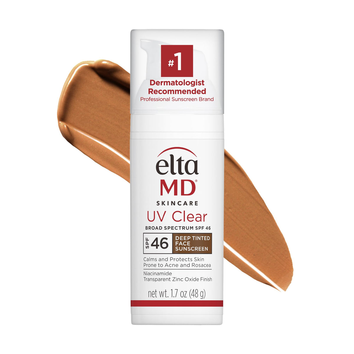 Eltamd Uv Clear Deep Tinted Sunscreen Spf 46 - Oil-Free, Dermatologist Recommended, 1.7 Oz