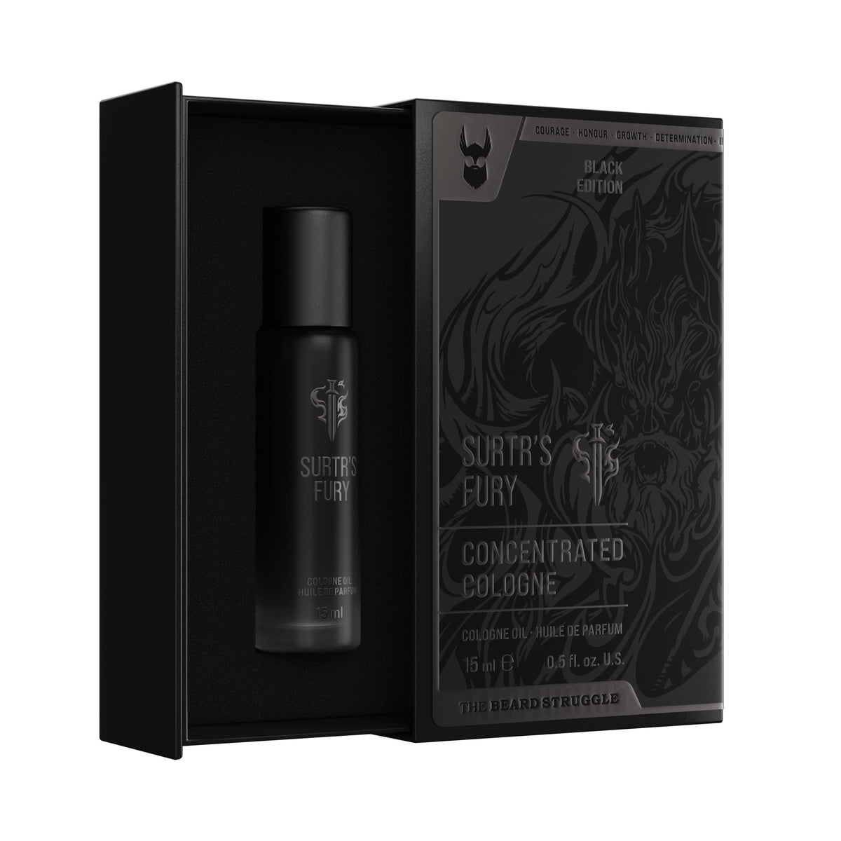 Beard Struggle Surtr'S Fury Cologne For Men - 15 Ml Concentrated Roller Bottle, Platinum Collection