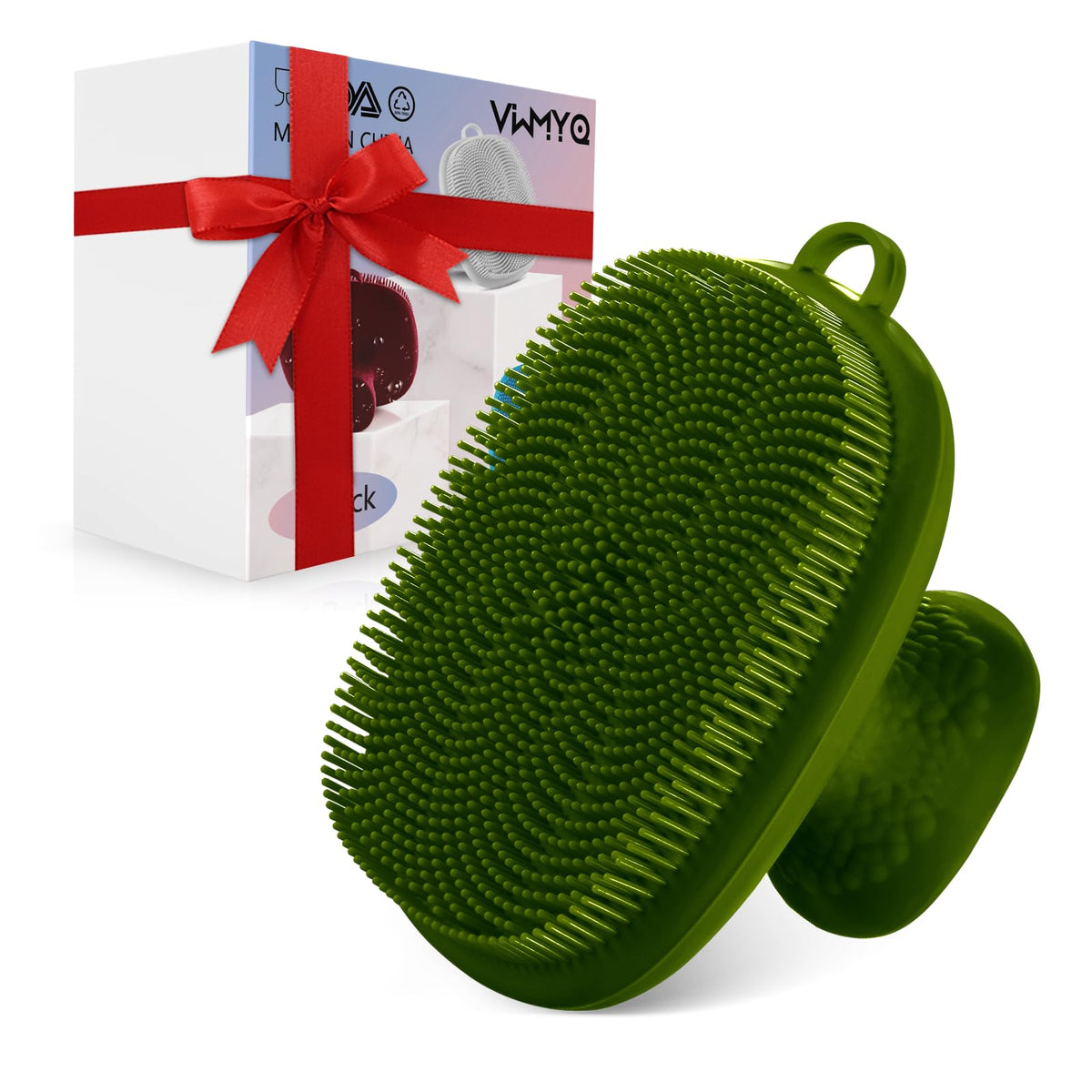 Vwmyq Silicone Face Scrubber For Men - Waterproof Facial Cleansing Brush In Green