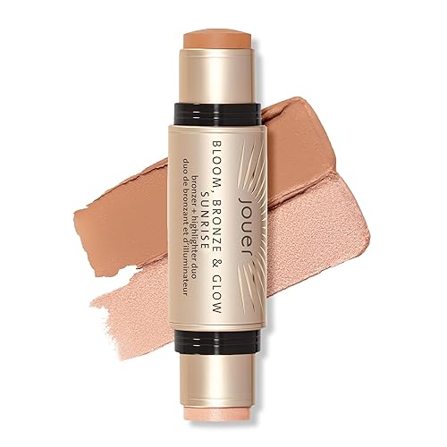 Jouer Bloom Bronze & Glow Stick - Hydrating Contour & Highlighter, Sunrise, 0.39 Oz