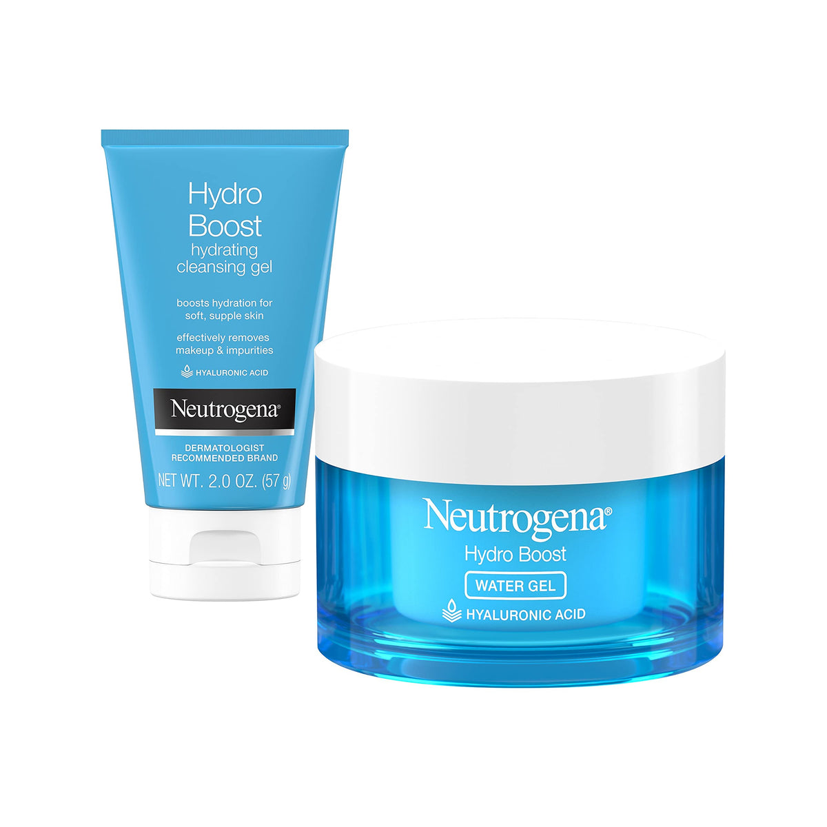 Neutrogena Hydro Boost Water Gel & Cleansing Gel Set With Hyaluronic Acid, 2 Piece