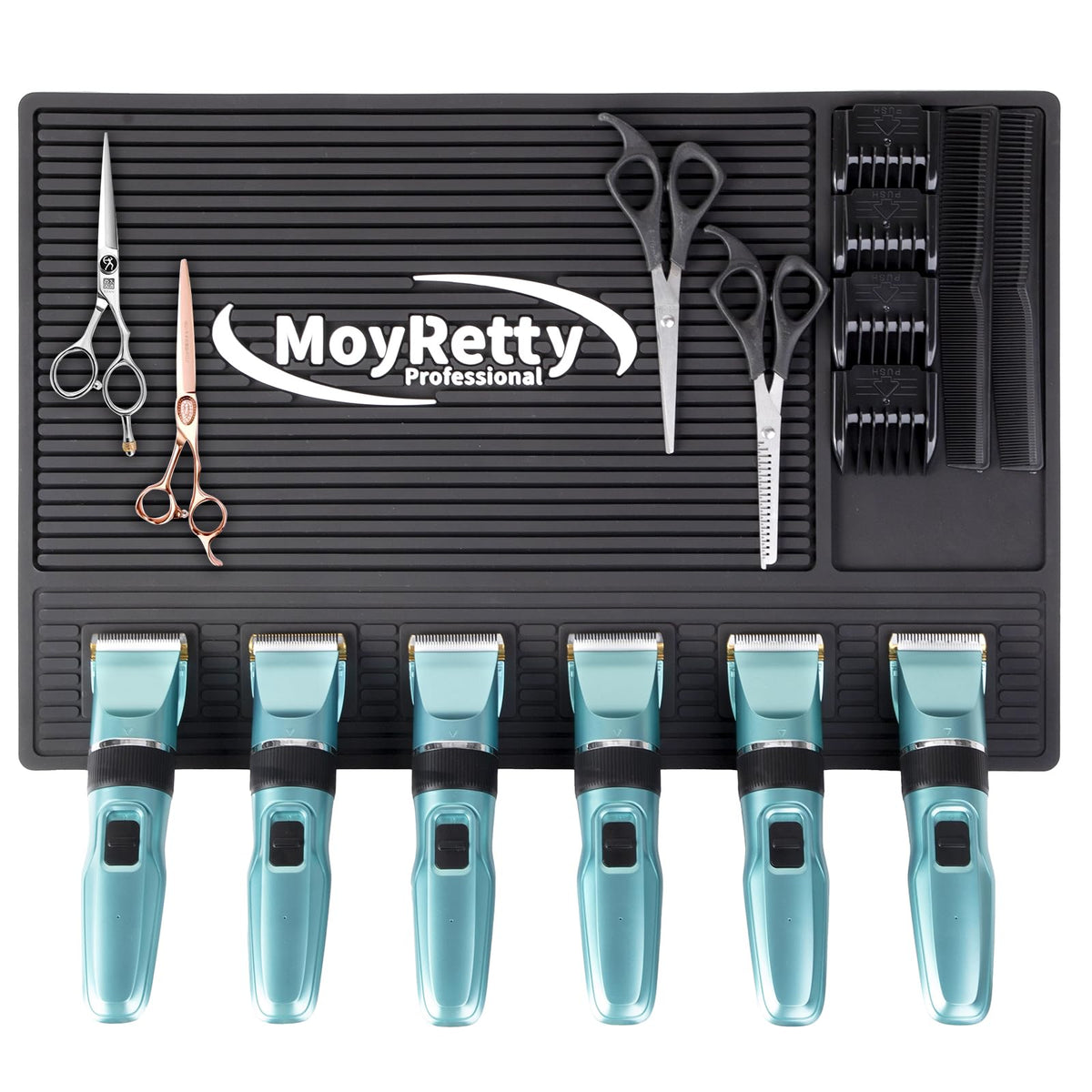 Moyretty Magnetic Barber Mat - 18.9&quot; X 12.6&quot;, 6 Strong Magnetic Stations, Anti-Skid