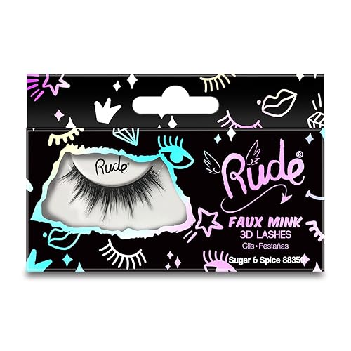 Rude Cosmetics Sugar and Spice Faux Mink 3D Lashes - 1 Count Pack for Women