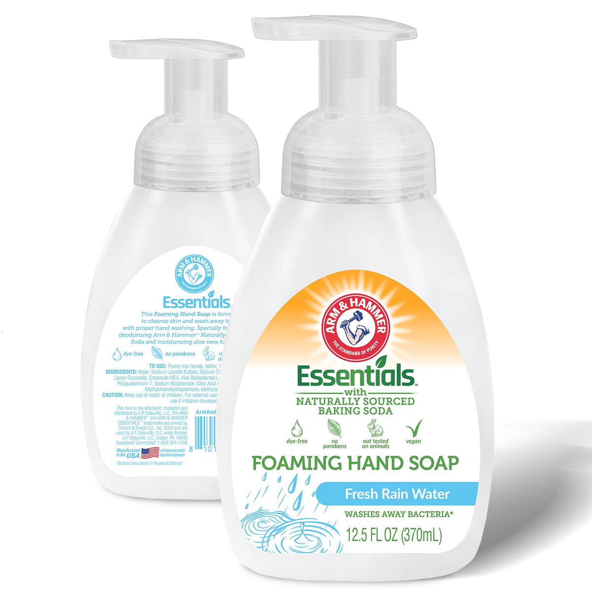 Arm & Hammer Antibacterial Foaming Hand Soap With Aloe Vera, Fresh Rain Water Scent, 12.5 Fl Oz