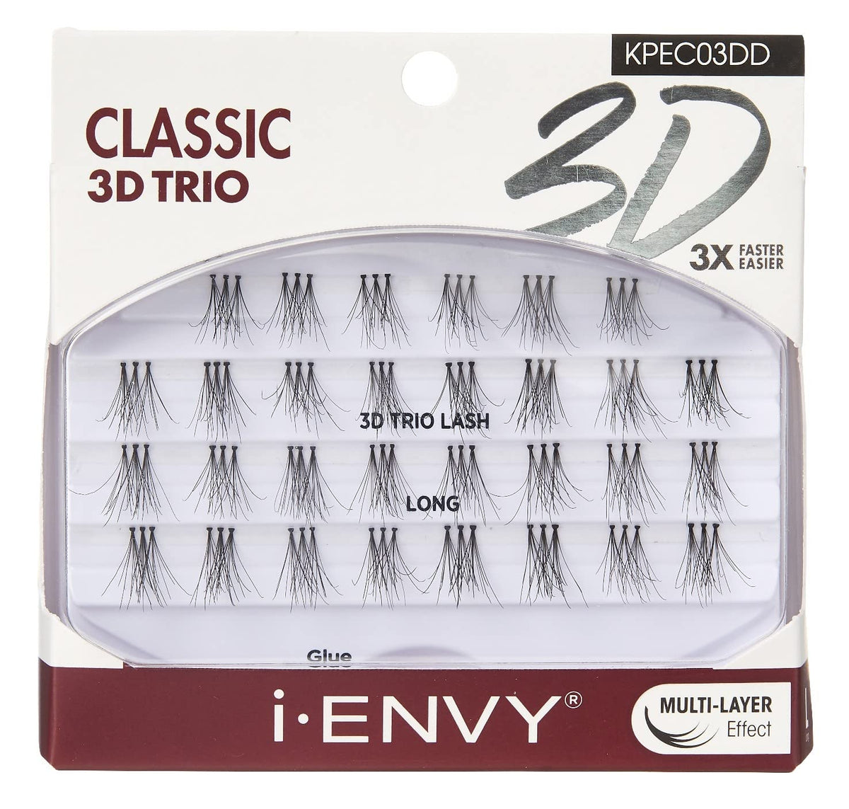 Kiss I Envy 3D Trio Classic Long Length Lashes - Pack Of 2 For Stunning Looks