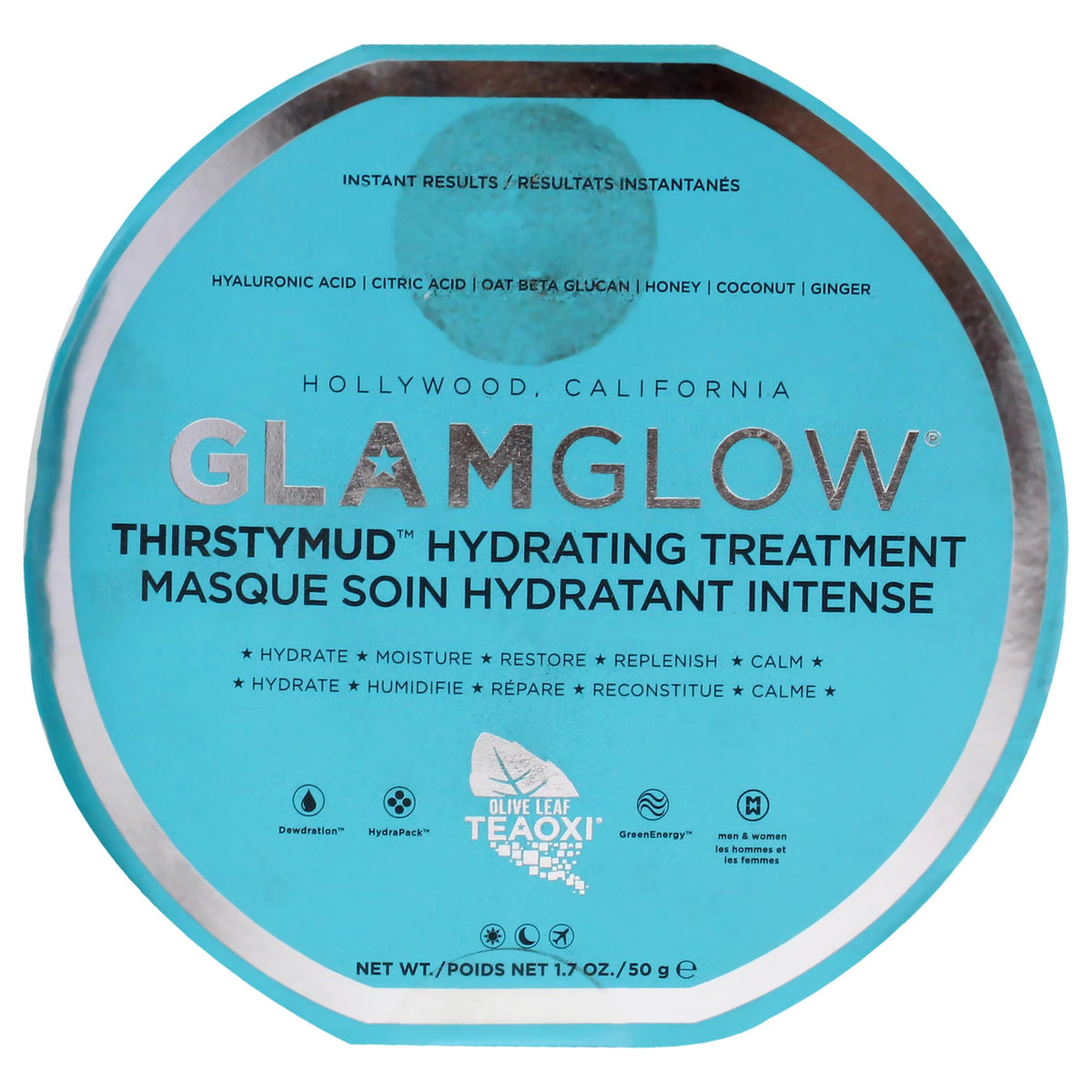 Glamglow Thirstymud Hydrating Treatment, Blue Clay Mask, 1.7 Ounce For Deep Hydration