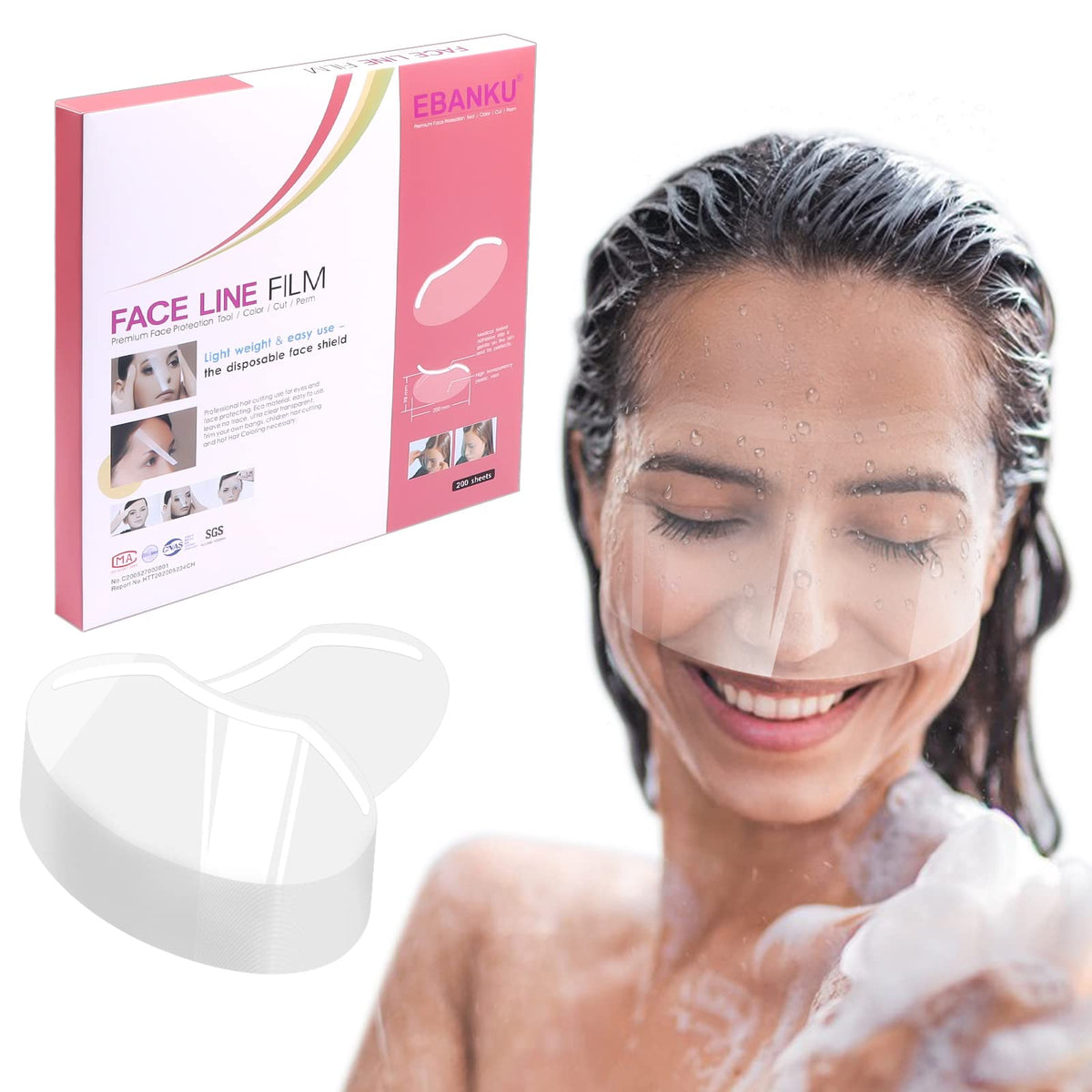 Ebanku 200 Pcs Disposable Face Shields For Makeup, Salon, Eyelash Extensions, Multi-Color