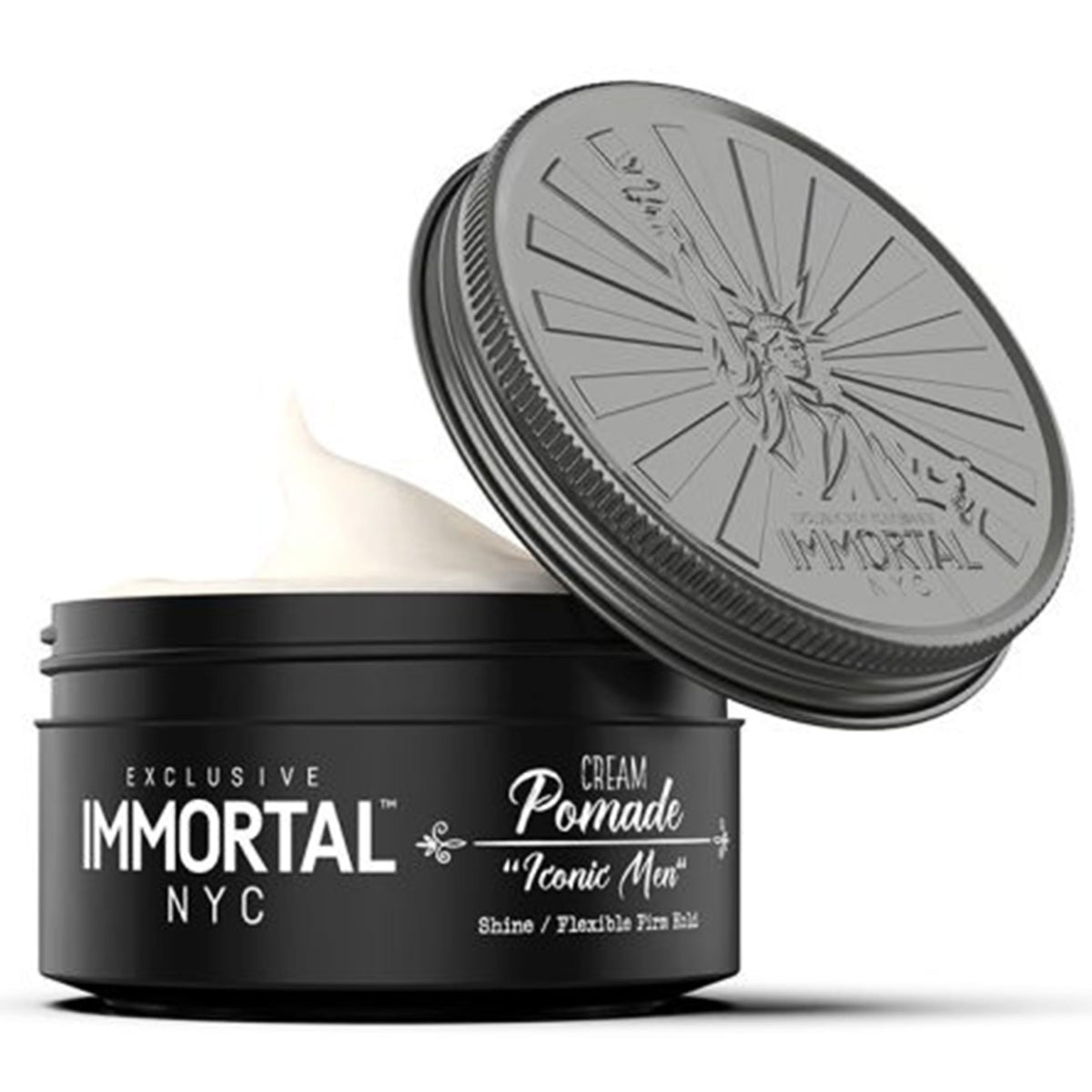 Immortal Nyc Men Cream Pomade - Medium/Strong Hold, Low Shine, All Natural, 5.07 Oz