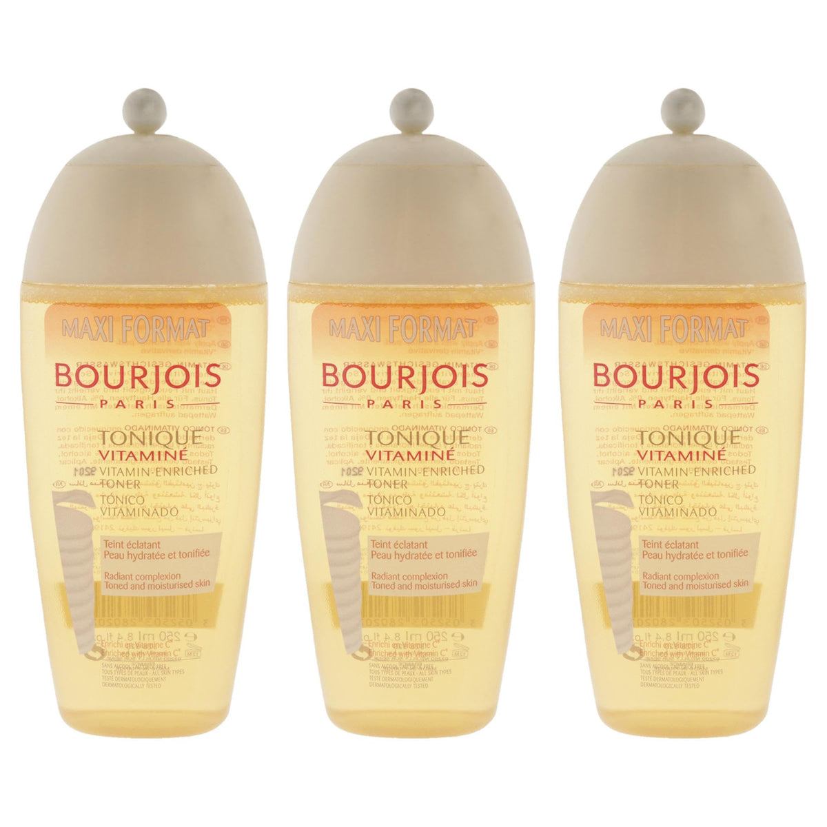 Bourjois Maxi Format Vitamin-Enriched Toner For Women, 8.4 Oz, Pack Of 3