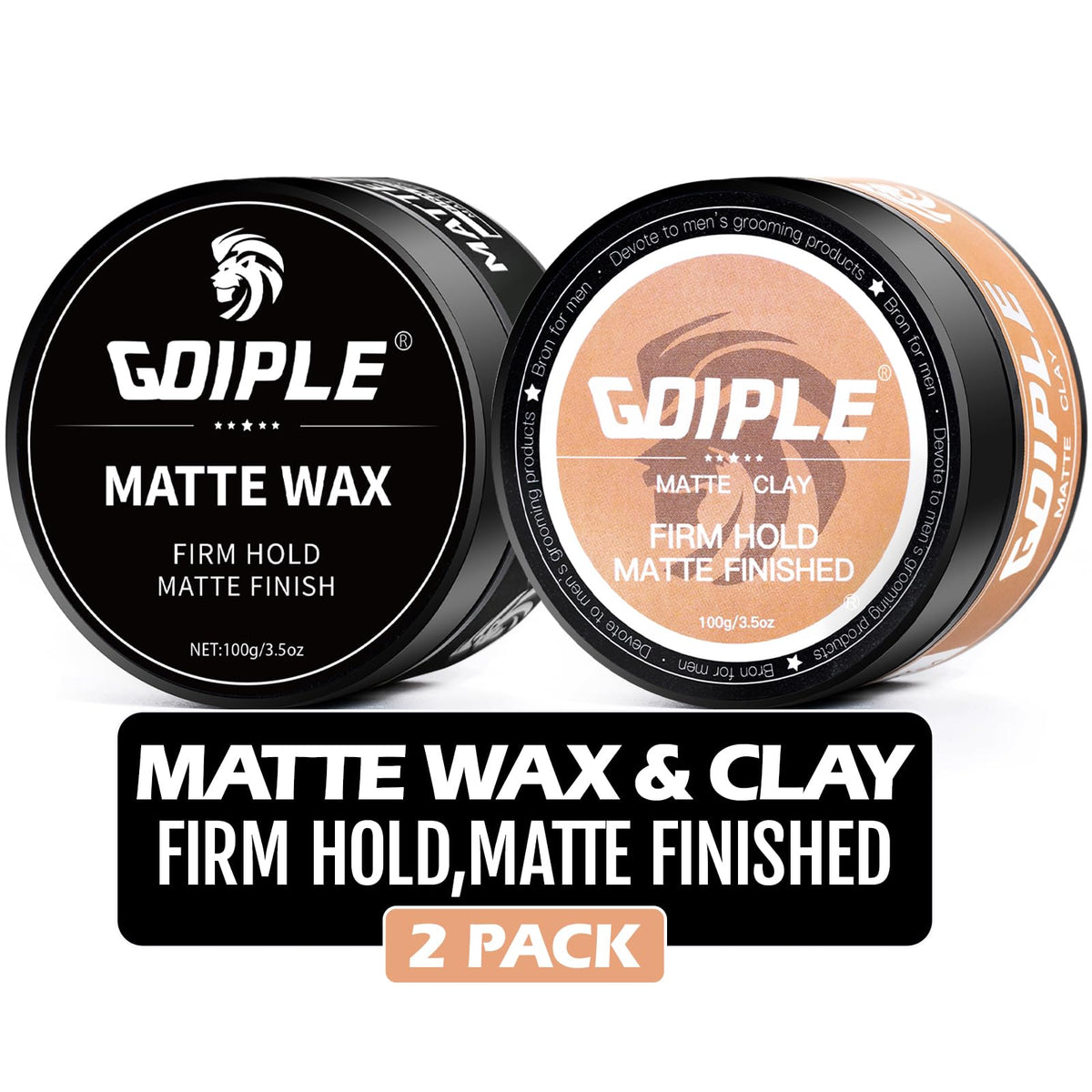 Goiple Hair Matte Wax For Men - Firm Hold, Flake-Free, Premium Styling Clay (2 Pack)