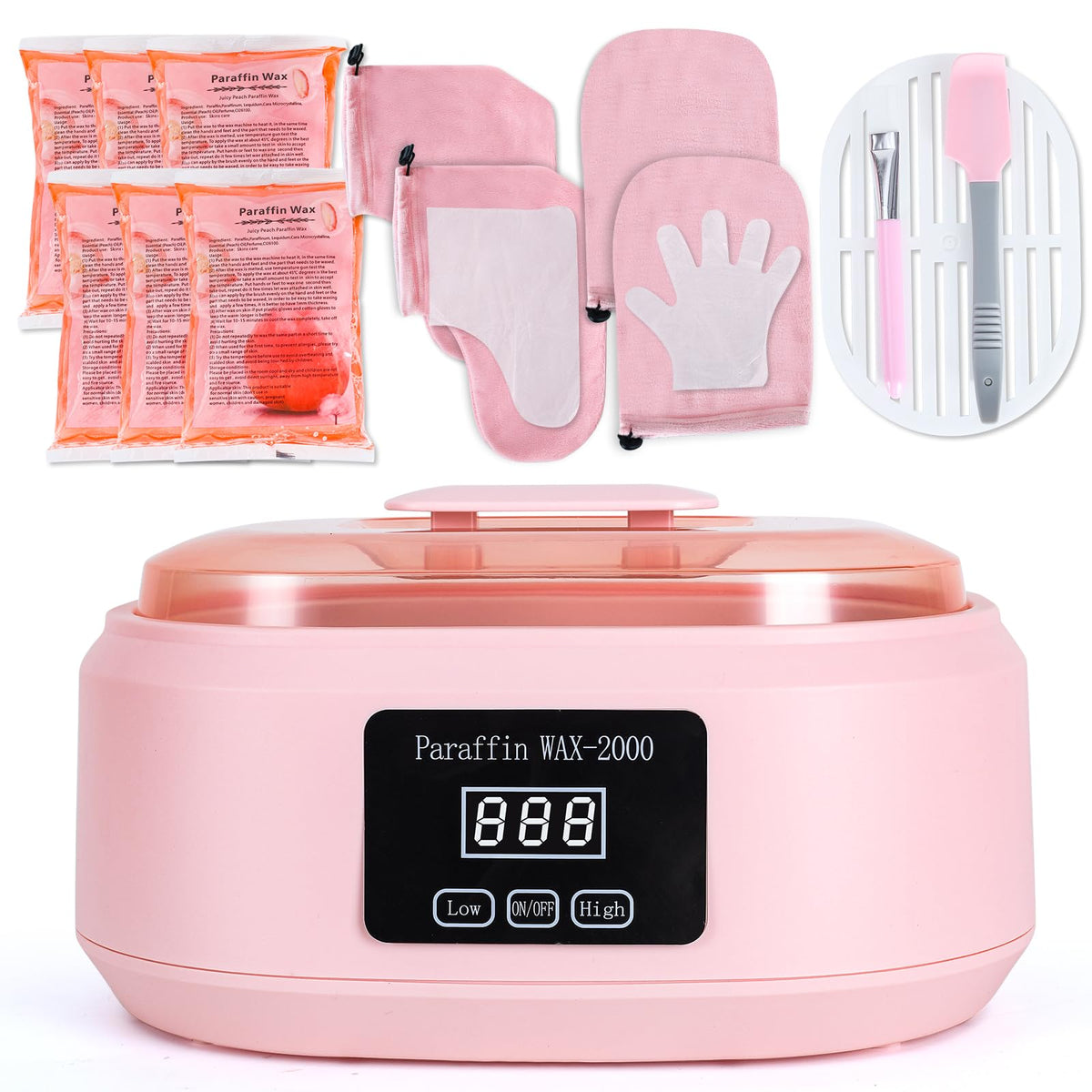 Ananelleo Pink Paraffin Wax Machine For Hands & Feet - 3500Ml With 6 Wax Packs, Auto-Time