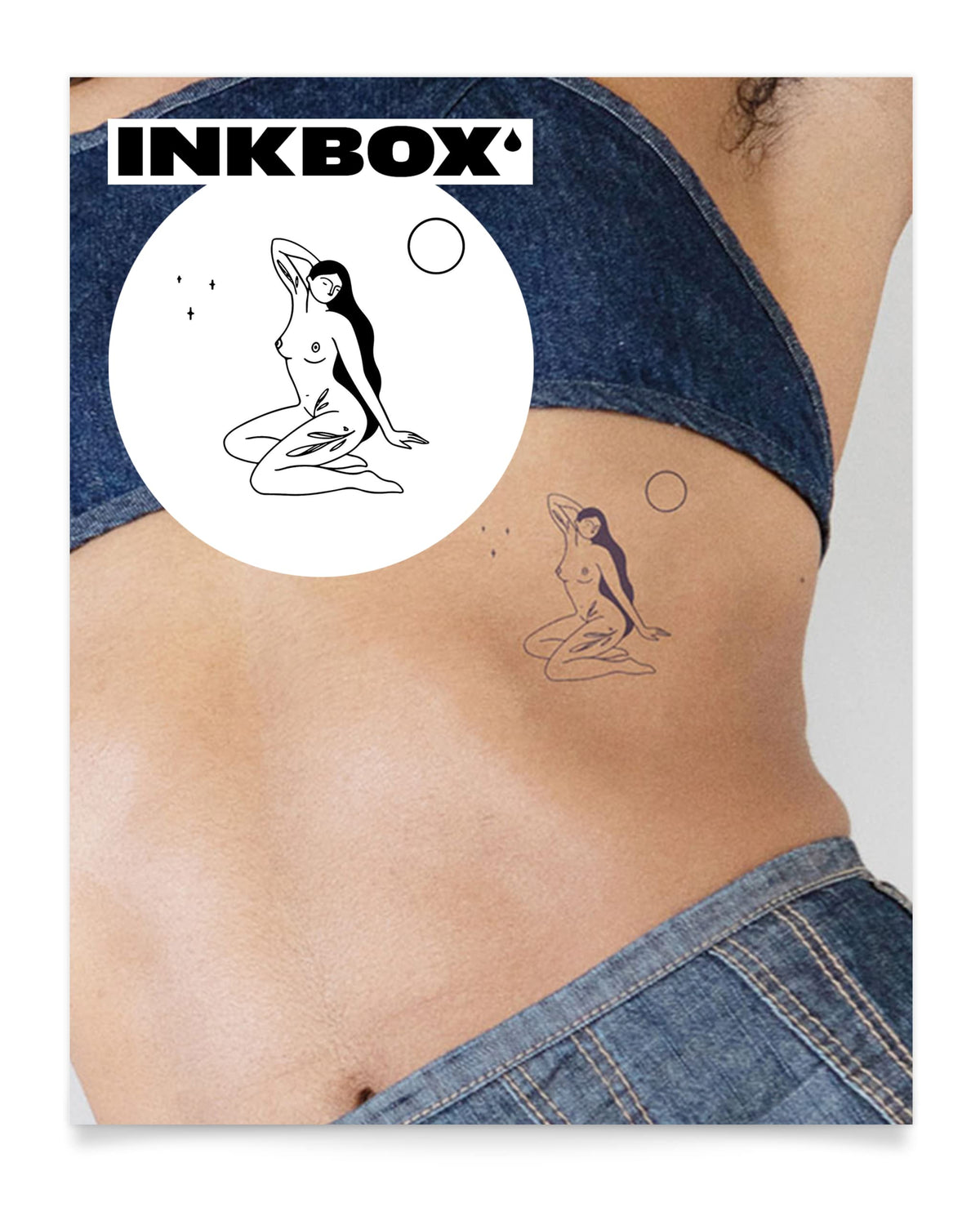 Inkbox Moonlighting Temporary Tattoo - Semi-Permanent, Water-Resistant, 4X4 In, Lasts 1-2