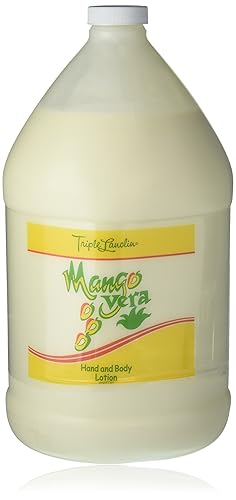 Triple Lanolin Mango Vera Lotion - 1 Gallon, Hydrating Skin Moisturizer, 128 Fl Oz