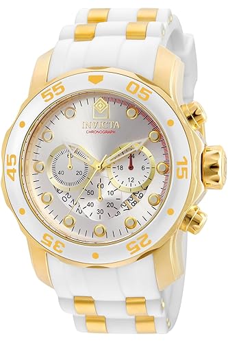 Invicta Pro Diver 48Mm Gold Stainless Steel Quartz Watch With Silicone Strap, Model 20291