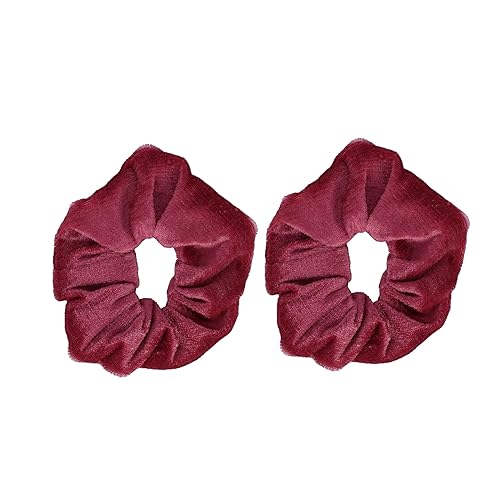 Motique Accessories Velvet Scrunchies Set of 2 - Mauve Hair Ties for Women