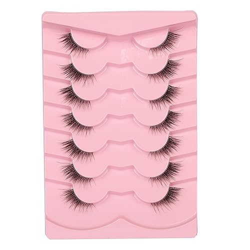 Gmagictobo Natural Half Cat Eye False Eyelashes - 7 Pairs Light Volume Soft Strip Lashes