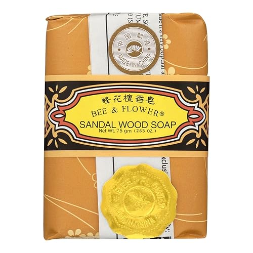 Bee & Flower Chinese Sandalwood Soap, 2.65Oz - 12 Pack, Natural Aromatherapy Cleanser