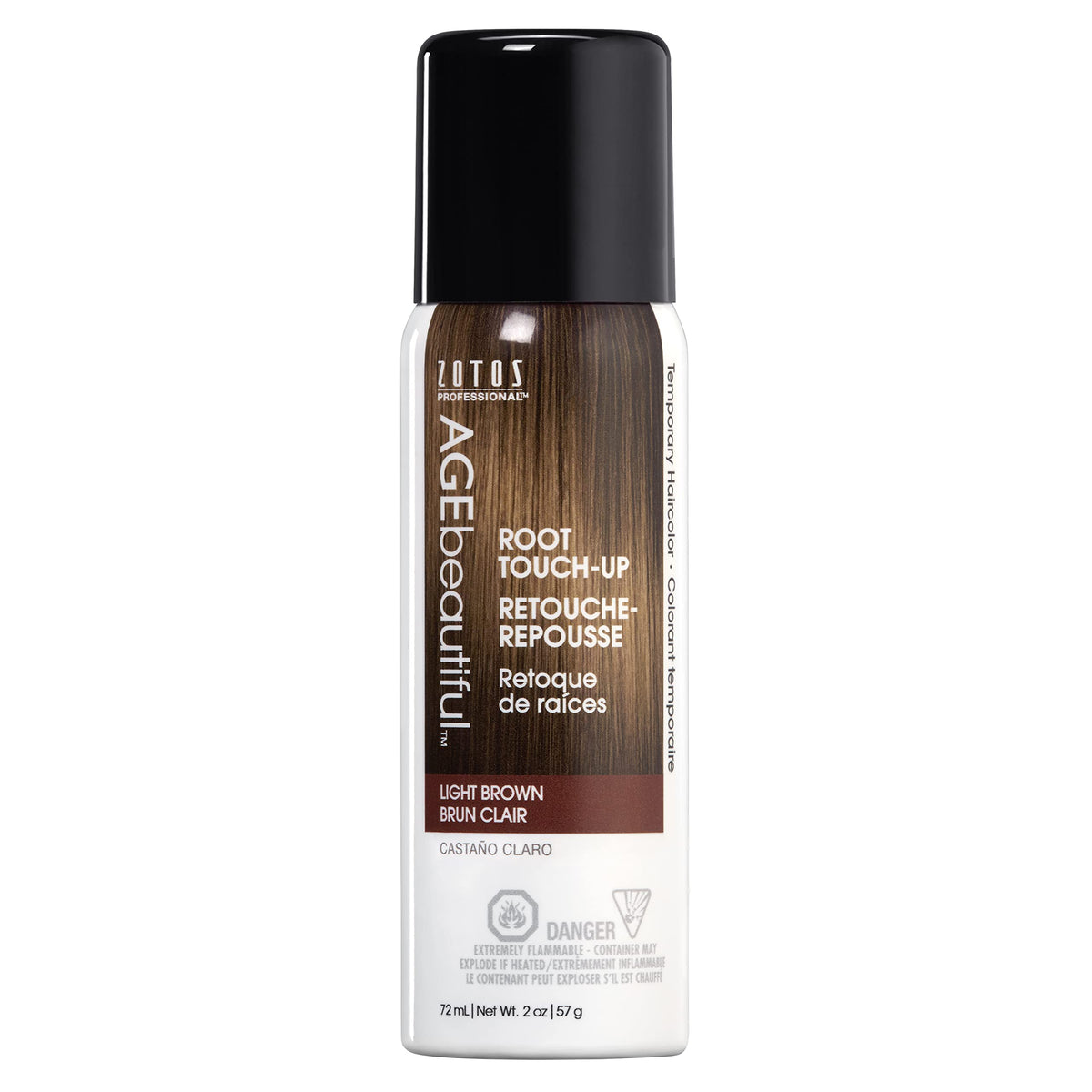 Age Beautiful Root Touch Up Spray - Light Brown, Temporary Gray Concealer, 2 Fl Oz