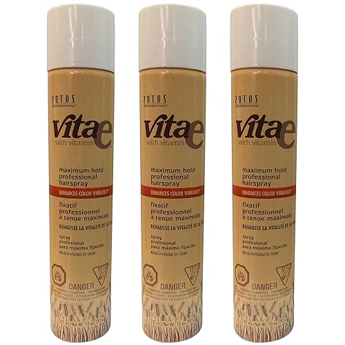 Lamaur Vita-e Maximum Hold Hair Spray 10 oz (3 Pack) - Professional 55% VOC Formula