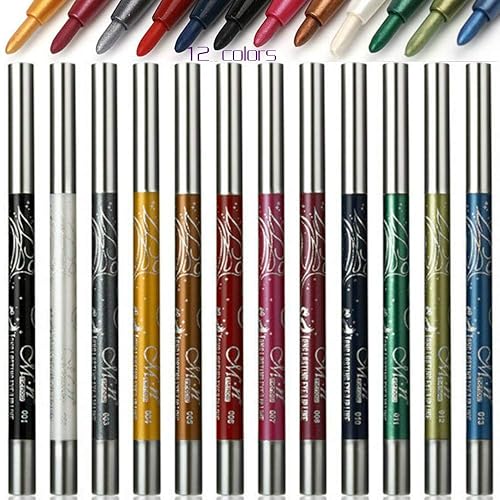 KAIQIKAIXI 12 Color Waterproof Eyeliner Set - Multifunctional Eye & Lip Cosmetic Tool