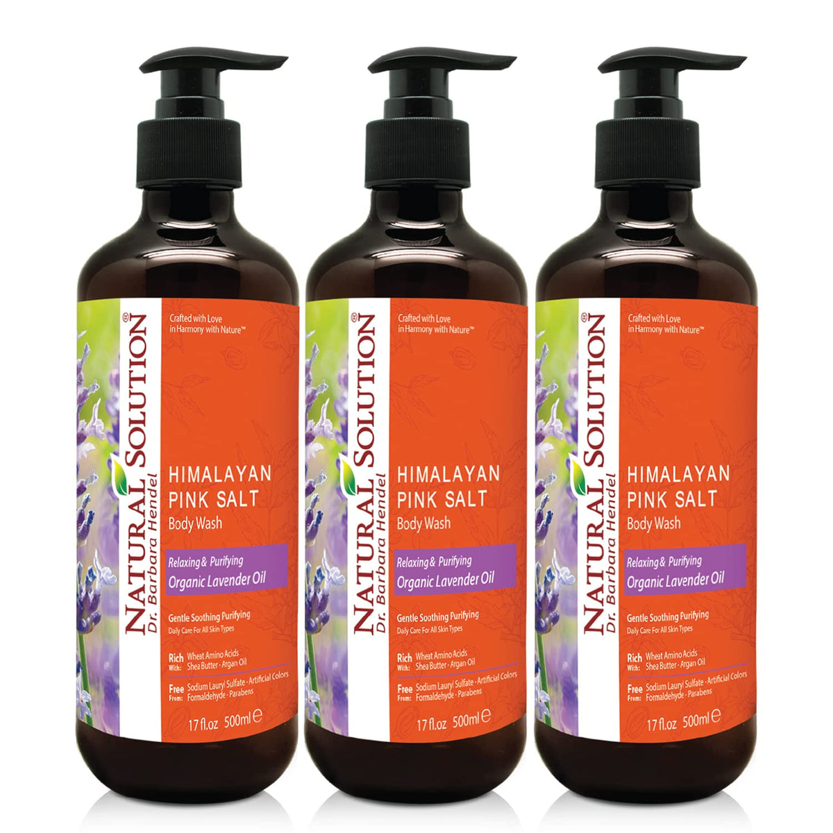 Natural Solution Moisturizing Shower Gel With Organic Lavender Oil, 500Ml, Pack Of 3