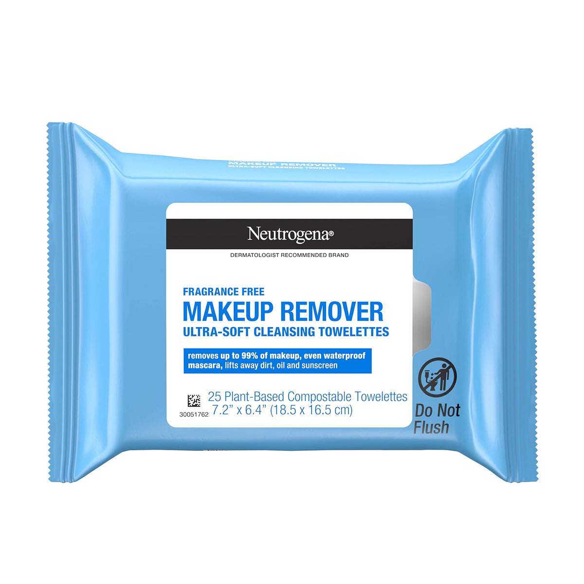 Neutrogena Fragrance-Free Makeup Remover Wipes, 25 Count Alcohol-Free Facial Cleansing Towelettes