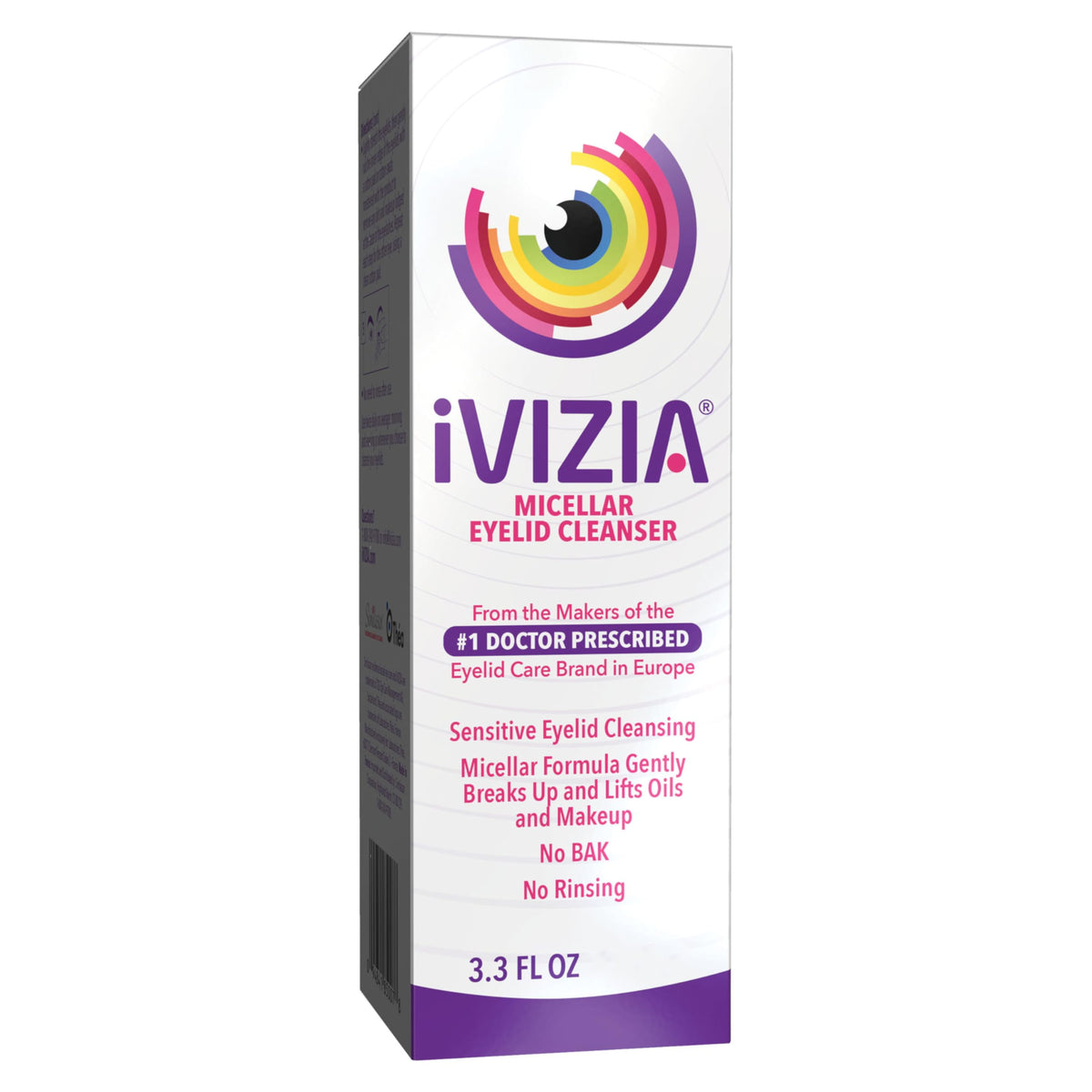 Ivizia Micellar Eyelid Cleanser, Rinse-Free, Bak-Preservative-Free, 3.3 Fl