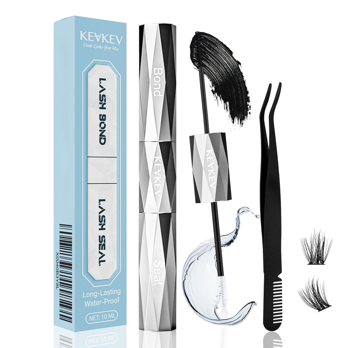 Kevkev Lash Bond And Seal 10Ml - Long Lasting Waterproof Lash Glue For Individual Lashes