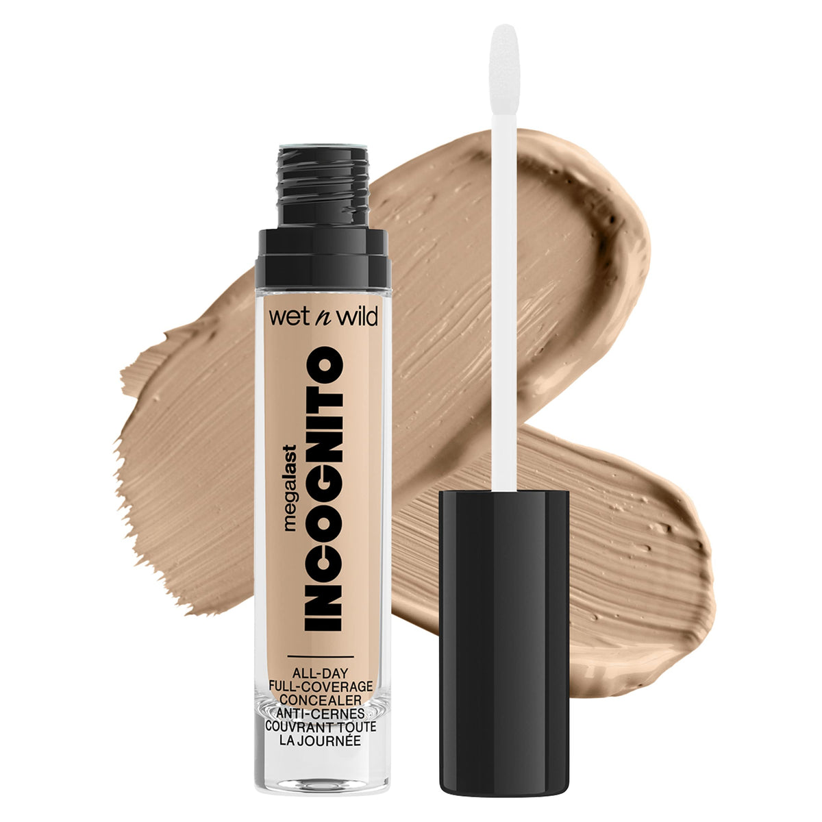 Wet N Wild Mega Last Incognito Concealer, Medium Neutral, All-Day Full Coverage, Liquid Matte