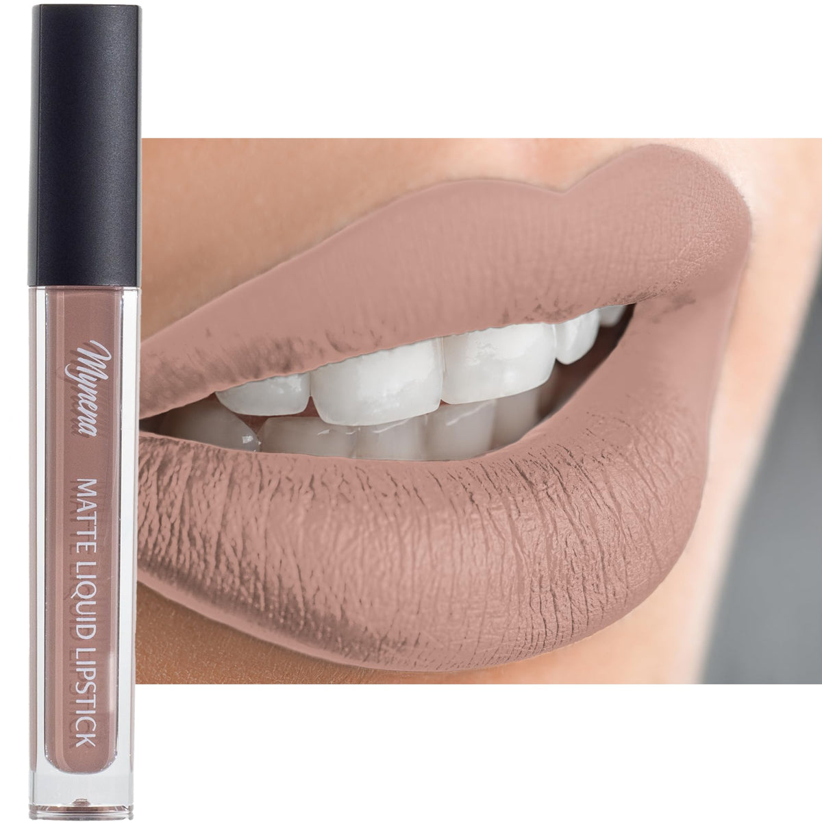 Mynena Long-Lasting Matte Liquid Lipstick - Sandy, Intense Color, Waterproof, Vegan, 1 Fl Oz