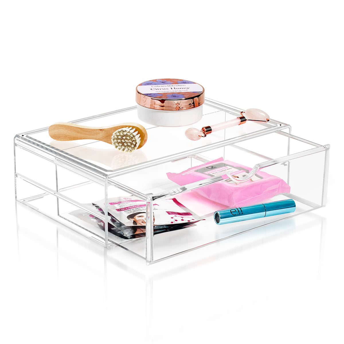 Sorbus Acrylic Stackable Drawer - Clear Makeup Organizer For Vanity And Bathroom, 1 X-Large Drawer