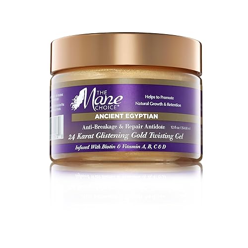 The Mane Choice 24K Gold Twisting Hair Gel - Anti-Breakage, Definition & Shine, 12 Fl Oz