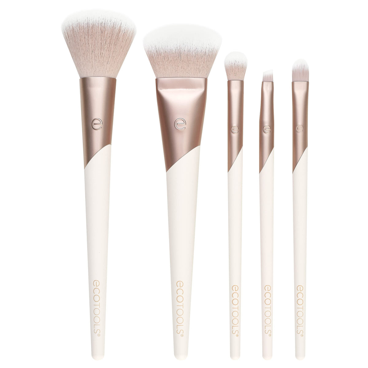 Ecotools Luxe Natural Elegance 5-Piece Vegan Makeup Brush Set - Synthetic Face & Eye Brushes