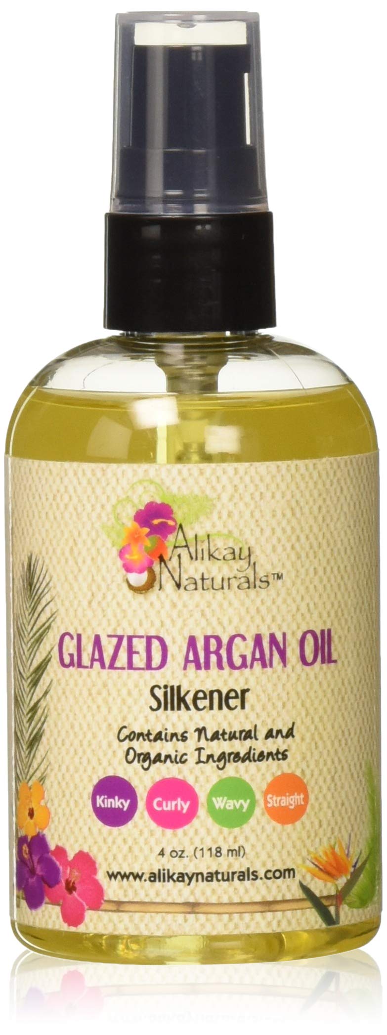 Alikay Naturals Glazed Argan Oil Silkener - 4 Fl Oz Natural Argan & Sweet Almond Oil