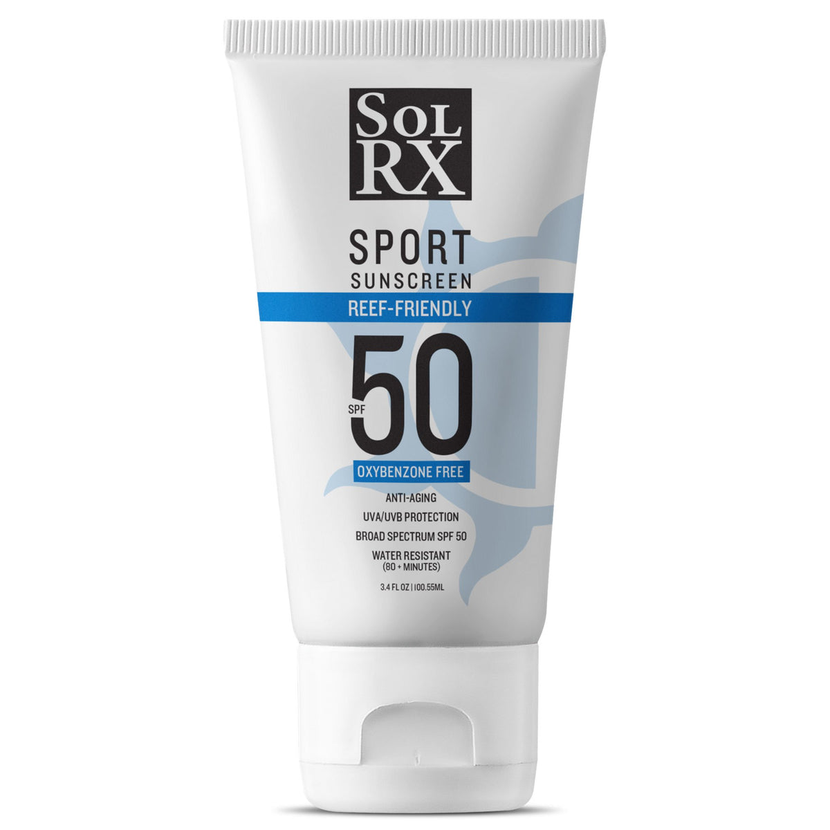 Solrx Sport Spf 50 Sunscreen - Oxybenzone Free, Broad Spectrum Uva/Uvb, Reef Friendly, 3.