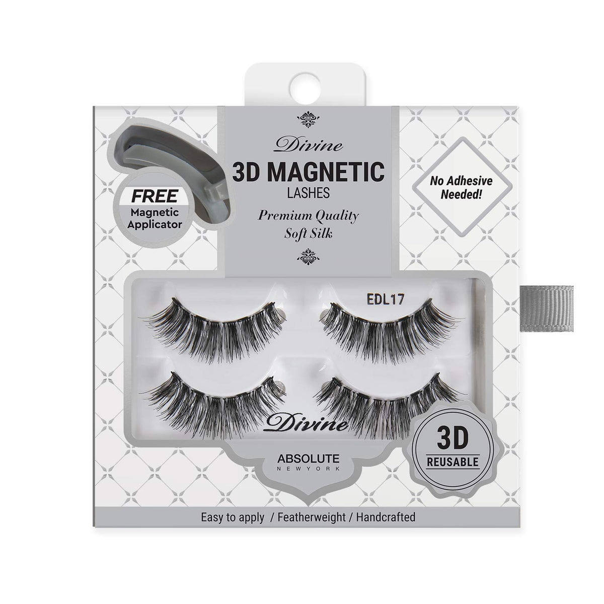 Absolute New York Divine 3D Magnetic Lashes - Mess-Free Silk Lashes (Hestia)