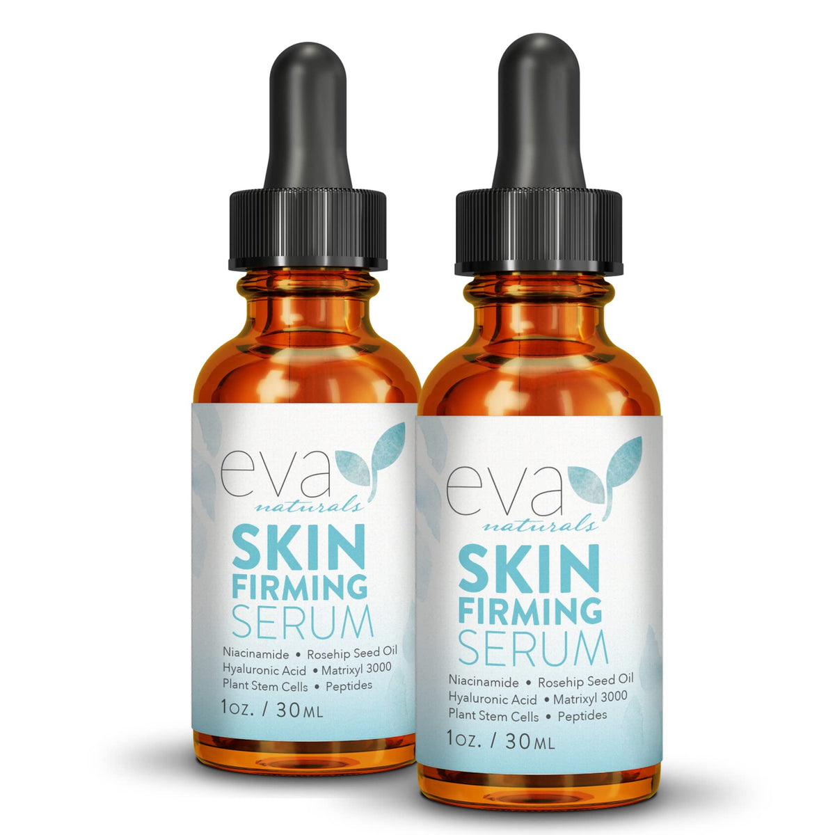 Eva Naturals Niacinamide Serum - Skin Firming & Acne Treatment with Vitamin C & Hyaluronic Acid (2 Pack)