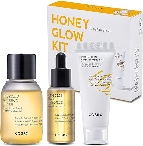 Cosrx Honey Glow Kit - Propolis Toner, Serum & Cream, Travel Size Korean Skin Care Set