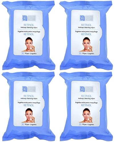 Global Beauty Care Retinol Makeup Cleansing Cloth Wipes, 4-Pk (100 Wipes)