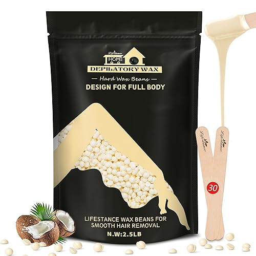 Lifestance 2.5Lb Wax Beads Kit - Hard Wax Beans For Hair Removal, Eyebrow, Face & Underarm