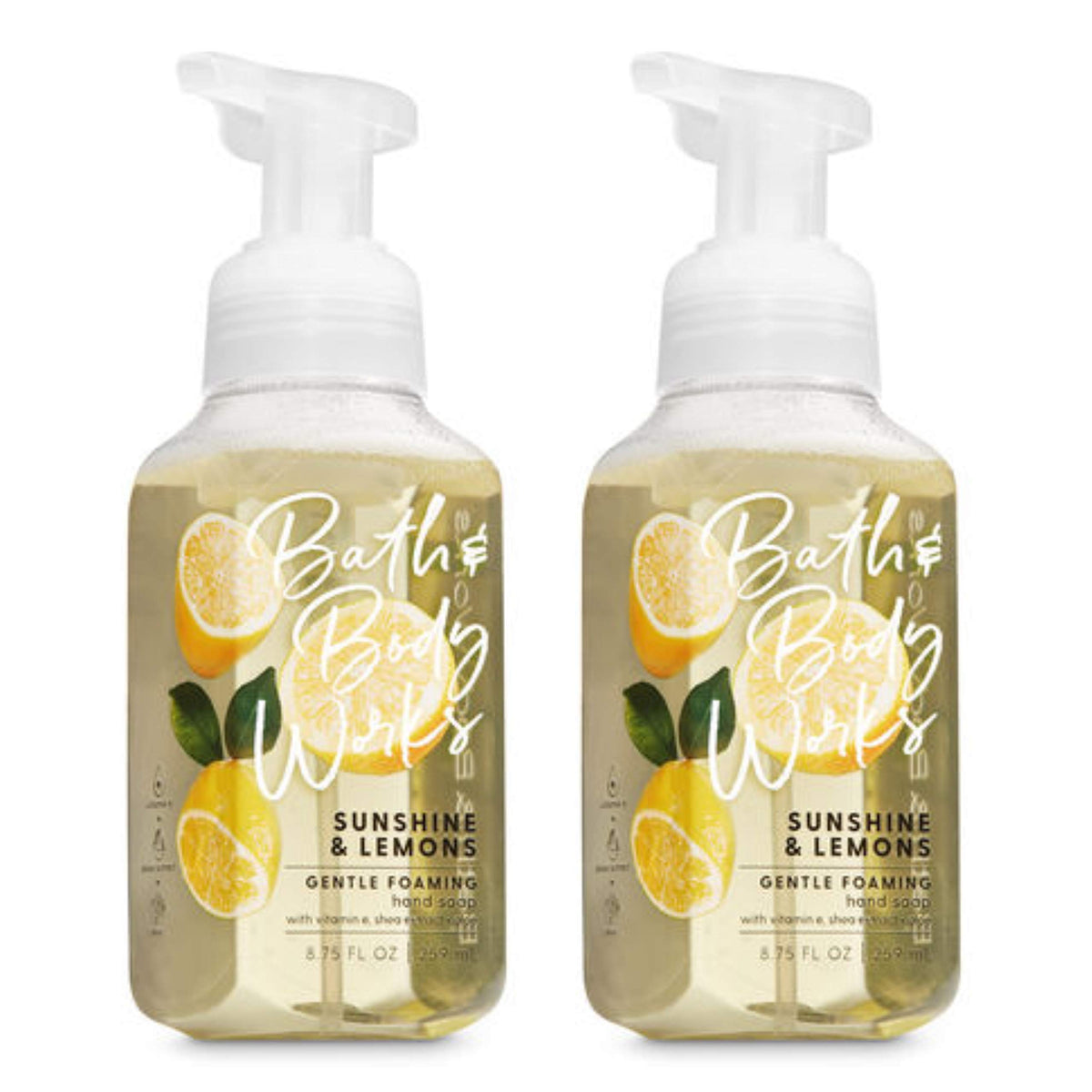 Bath & Body Works Sunshine & Lemons Foaming Hand Soap Set Of 2, 8.75 Fl Oz Each