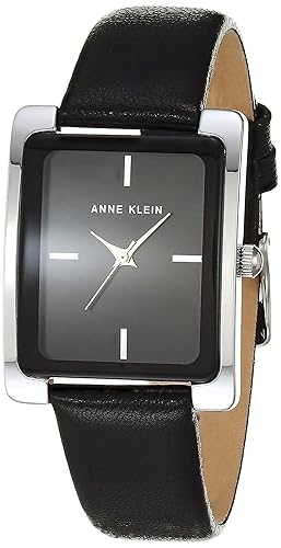 Anne Klein Women'S Black/Silver Leather Strap Watch Ak/2706 - Stylish & Elegant Timepiece