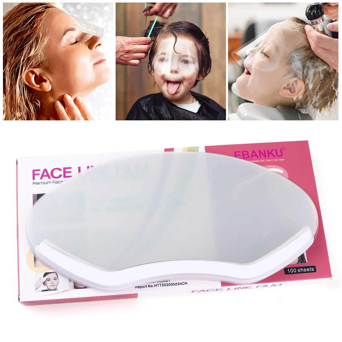 EBANKU 100 PCS Disposable Face Shields for Makeup, Hairspray, Salon & Eyelash Extensions