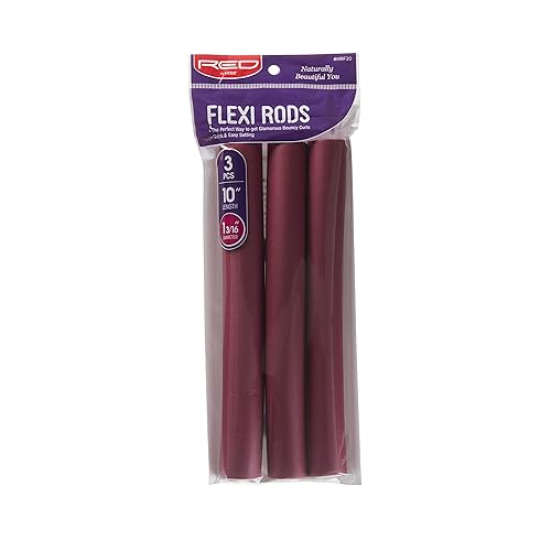 Red by Kiss Flexi Rods - Heatless Curlers for Bouncy Curls & Waves, 10&quot; Length, 3 Count