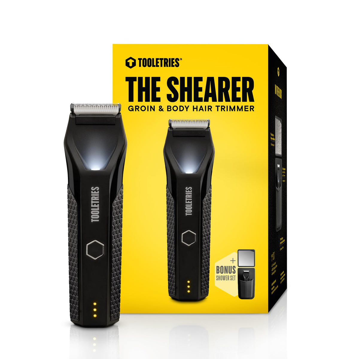 Tooletries Shearer Electric Groin & Body Hair Trimmer, Waterproof Usb-C Rechargeable, Black